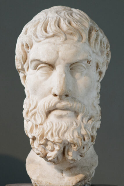 A bust of a Greek philospher.