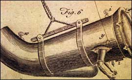 Drawing of an early diving machine.