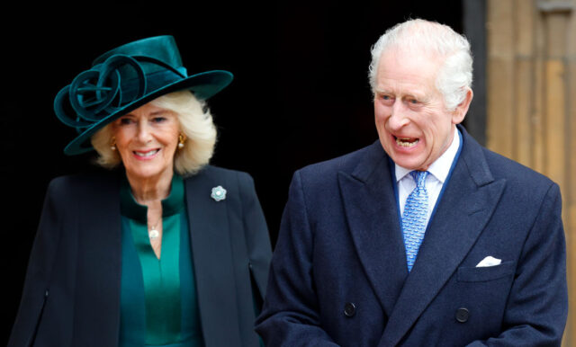 Camilla, Queen Consort and King Charles III walking together