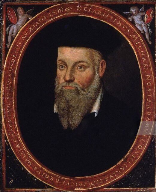 A drawing of Nostradamus.