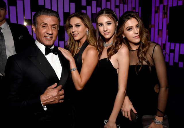 Sylvester Stallone with his daughters Sophia, Scarlet, and Sistine.