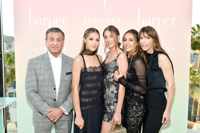 Sylvester Stallone with daughters Sistine, Scarlet, Sophia, and wife Jennifer Flavin.