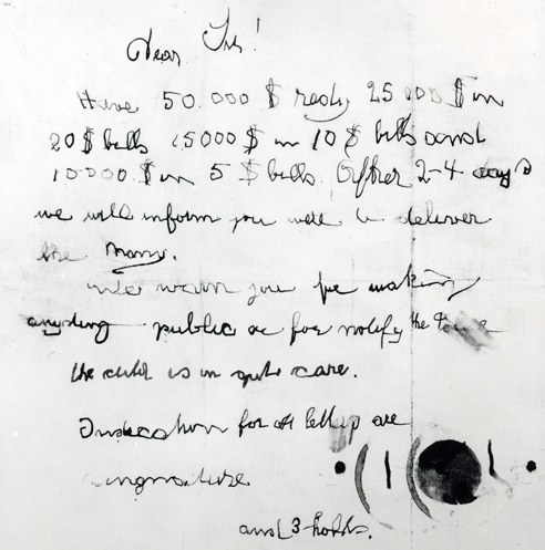 A hand-written ransom note.