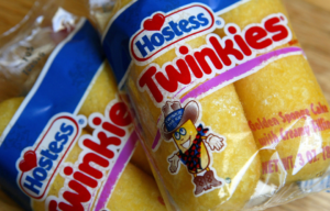 Close-up of packaged twinkies.
