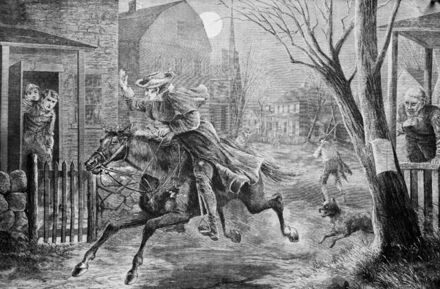 illustration of paul revere's midnight ride