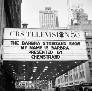 marquis sign for 'my name is barbra' cbs special