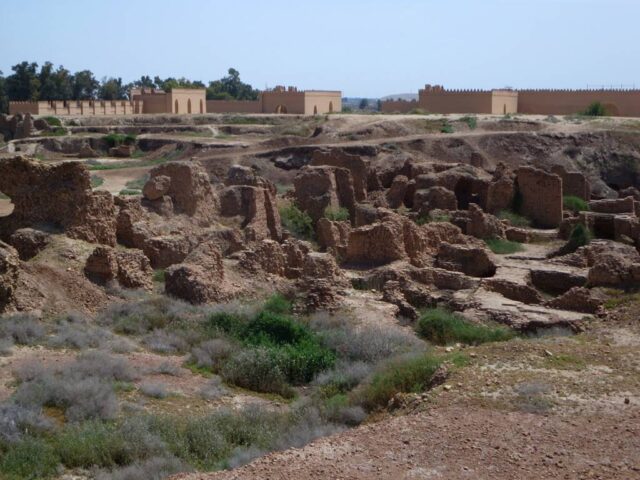 Ruins in an excavation site.