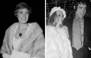 A photo of Julie Andrews beside a photo of Warren Beatty and Faye Dunaway.