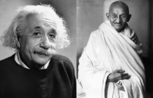 L: Albert Einstein R: Mahatma Gandhi
