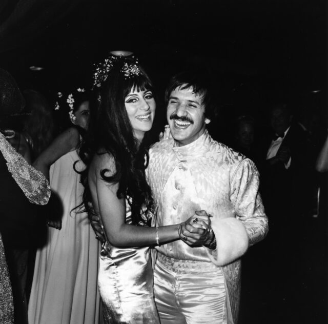 Sonny and Cher dancing together.
