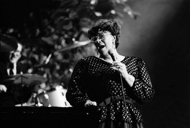 ella fitzgerald during a performance on PBS