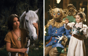 Atreyu and Artax from 'The NeverEnding Story' and Dorothy and the scarecrow from 'Return to Oz'